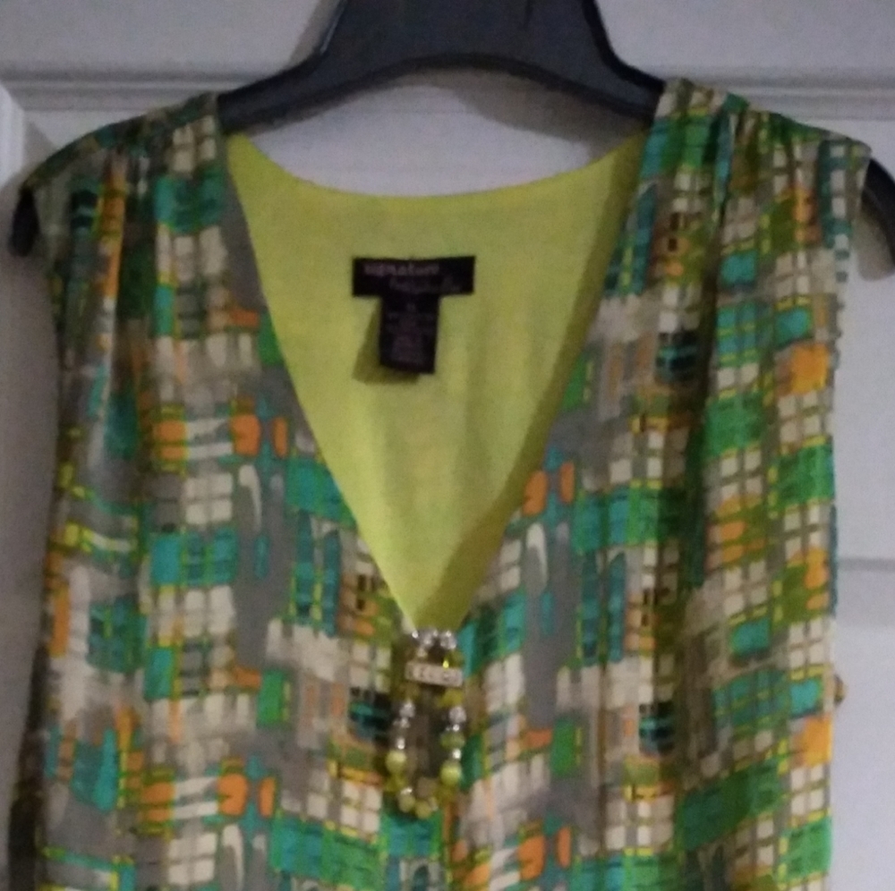 Casual lined multi color dress